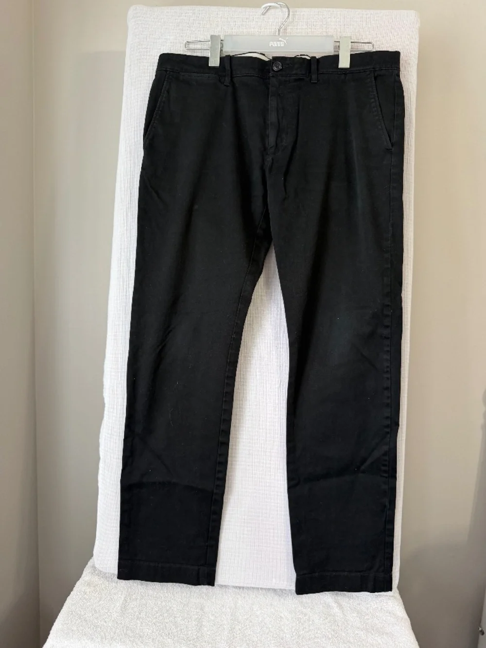 J CREW 484 Slim Fit Stretch Cotton BlackChino Pants 35 x 32 99% Cotton Preppy